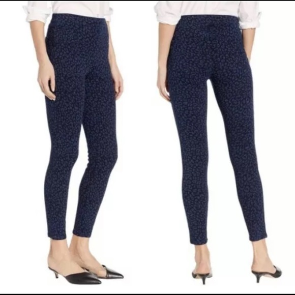 Spanx Leopard Print Look At Me Now Denim Leggings Blue Women’s Size M. - Picture 1 of 9
